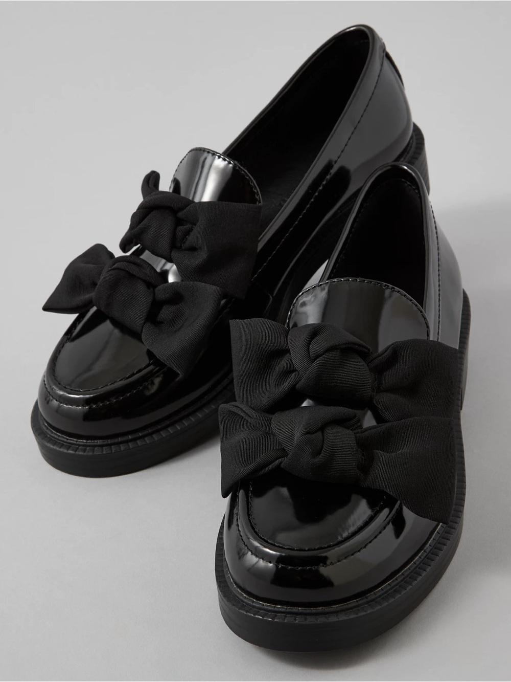 Black women’s Bow Loafers - Classic Dress Shoes